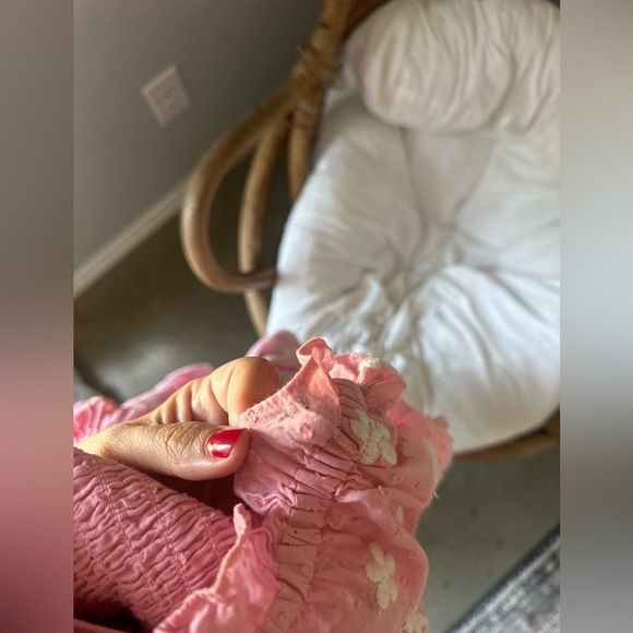 Loveshackfancy Jarrah pink smocked puff sleeve mini dress medium - Picture 3 of 3